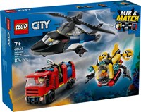 60462 CITY Zestaw z helikopterem, wozem strażackim